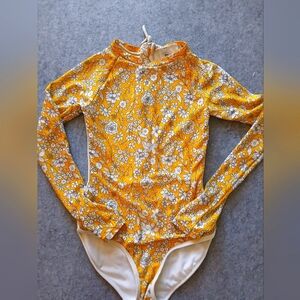 Girls Yellow Floral Rashguard